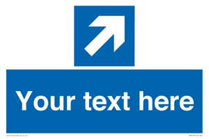 Custom Directional signage blue up right arrow 